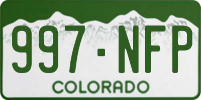 CO license plate 997NFP