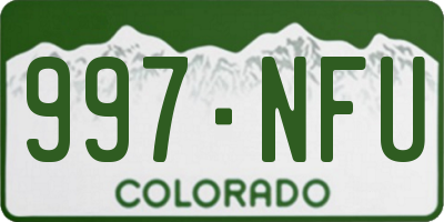 CO license plate 997NFU