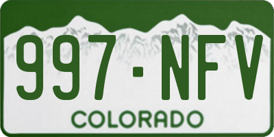 CO license plate 997NFV