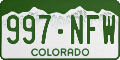 CO license plate 997NFW