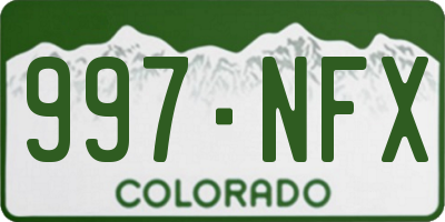 CO license plate 997NFX