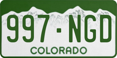 CO license plate 997NGD