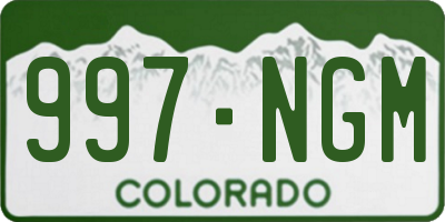 CO license plate 997NGM