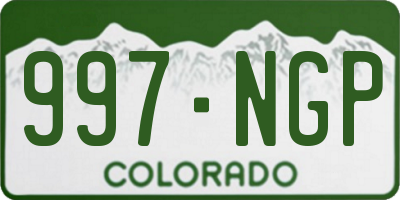 CO license plate 997NGP