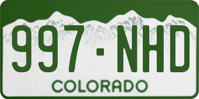 CO license plate 997NHD