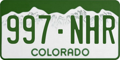 CO license plate 997NHR