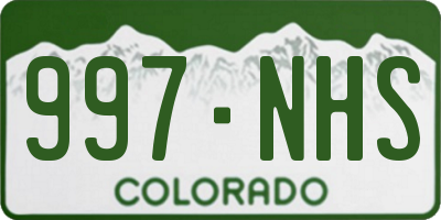 CO license plate 997NHS