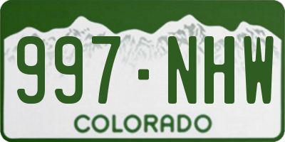 CO license plate 997NHW