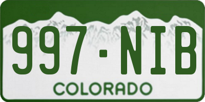 CO license plate 997NIB