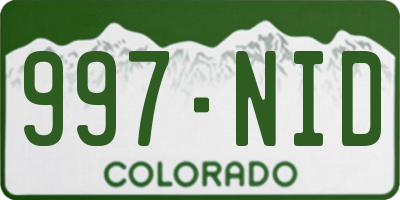 CO license plate 997NID