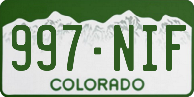 CO license plate 997NIF