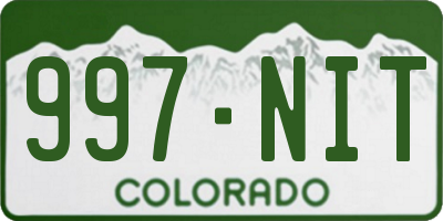 CO license plate 997NIT