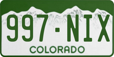CO license plate 997NIX
