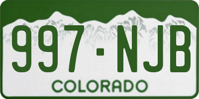 CO license plate 997NJB