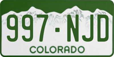 CO license plate 997NJD