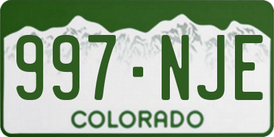 CO license plate 997NJE