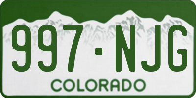 CO license plate 997NJG