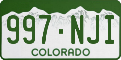 CO license plate 997NJI