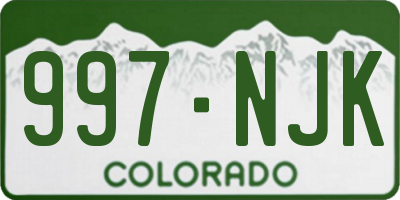 CO license plate 997NJK