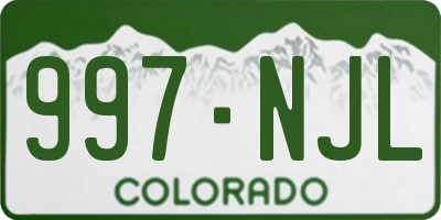 CO license plate 997NJL
