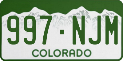 CO license plate 997NJM