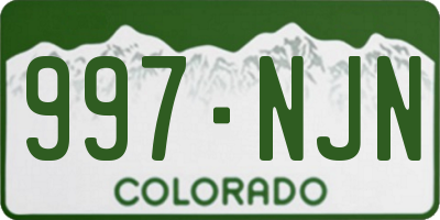 CO license plate 997NJN