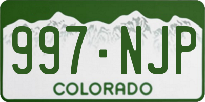 CO license plate 997NJP