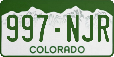 CO license plate 997NJR