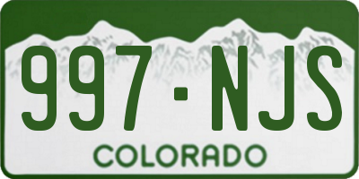 CO license plate 997NJS