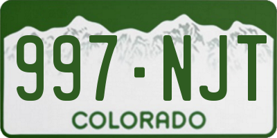 CO license plate 997NJT