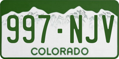 CO license plate 997NJV