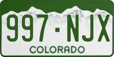 CO license plate 997NJX