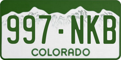 CO license plate 997NKB