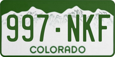 CO license plate 997NKF