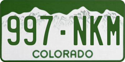 CO license plate 997NKM