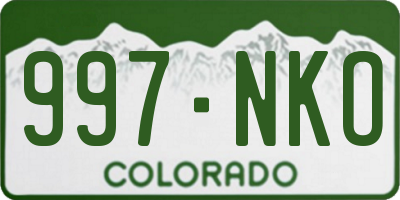 CO license plate 997NKO