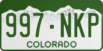 CO license plate 997NKP