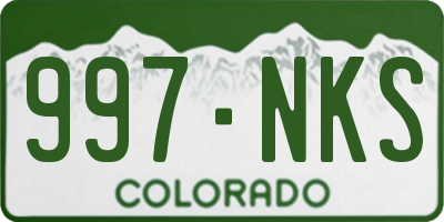 CO license plate 997NKS