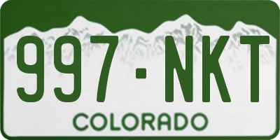 CO license plate 997NKT