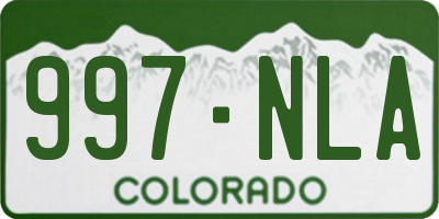 CO license plate 997NLA