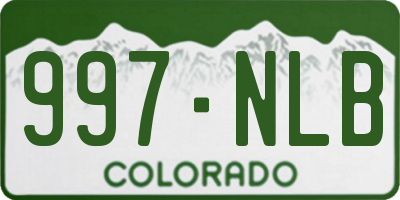CO license plate 997NLB