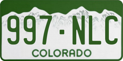 CO license plate 997NLC