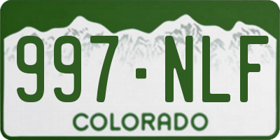 CO license plate 997NLF