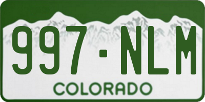CO license plate 997NLM