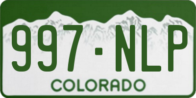 CO license plate 997NLP
