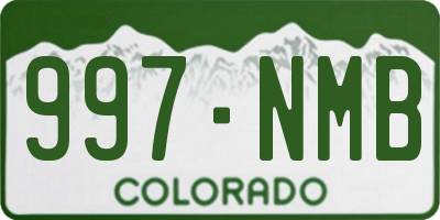 CO license plate 997NMB