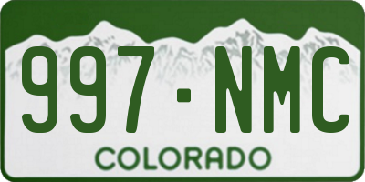 CO license plate 997NMC