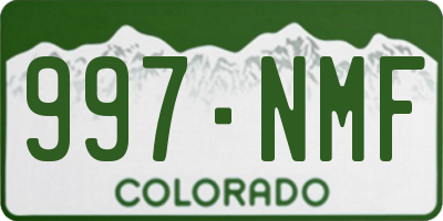 CO license plate 997NMF
