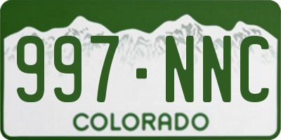 CO license plate 997NNC