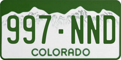 CO license plate 997NND